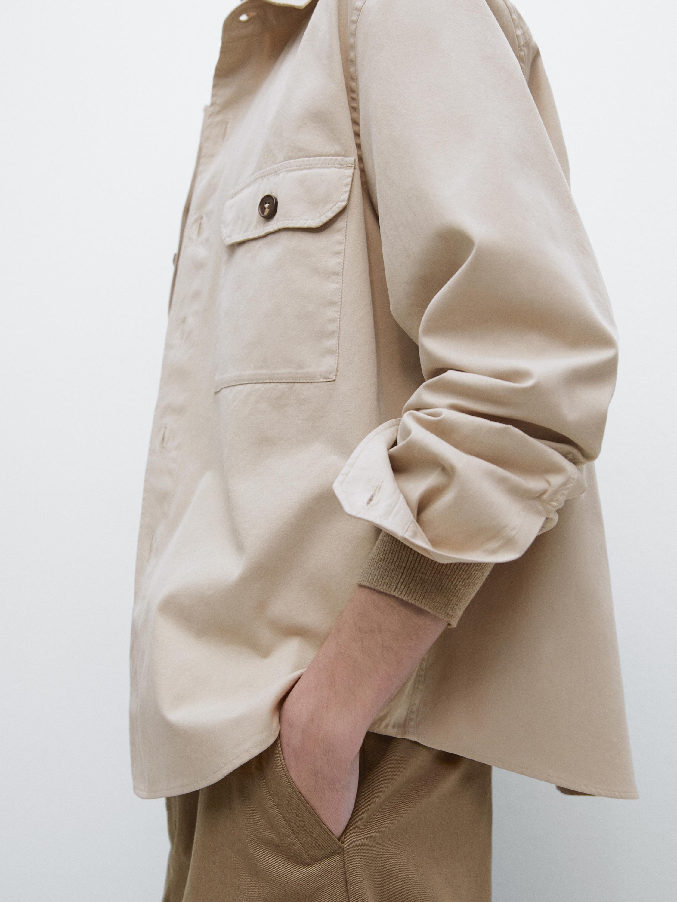 Cotton overshirt with pocket details